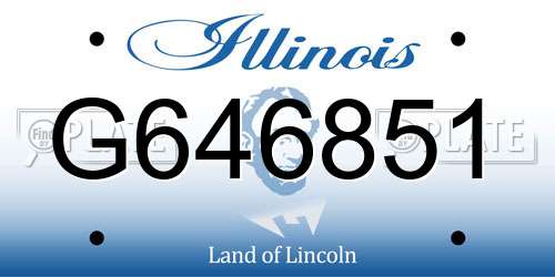 G646851 Illinois License Plate