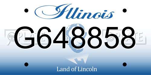 G648858 Illinois License Plate