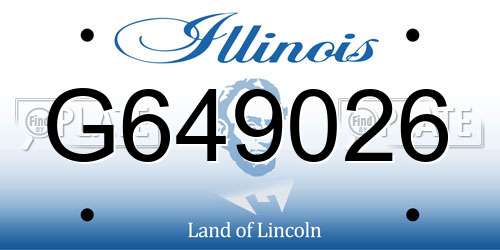 G649026 Illinois License Plate