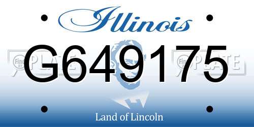 G649175 Illinois License Plate