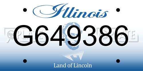 G649386 Illinois License Plate