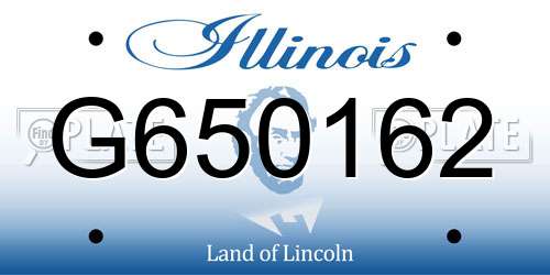 G650162 Illinois License Plate