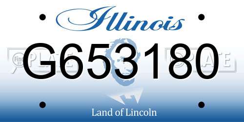 G653180 Illinois License Plate