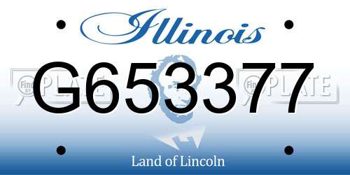 G653377 Illinois License Plate