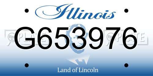 G653976 Illinois License Plate