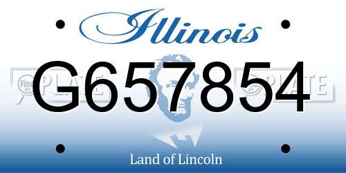 G657854 Illinois License Plate