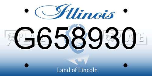 G658930 Illinois License Plate