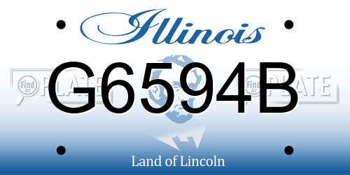 G6594B Illinois License Plate
