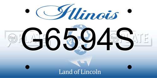 G6594S Illinois License Plate