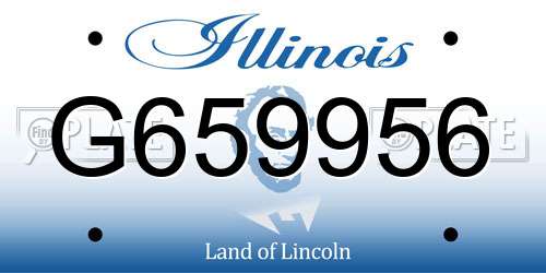 G659956 Illinois License Plate
