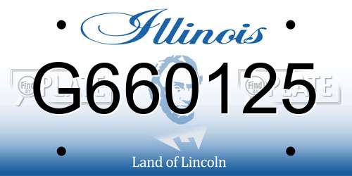 G660125 Illinois License Plate