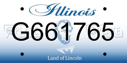 G661765 Illinois License Plate