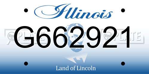 G662921 Illinois License Plate