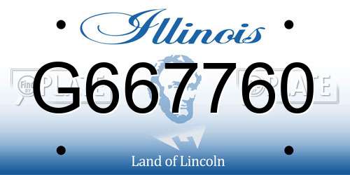 G667760 Illinois License Plate