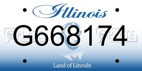 G668174 Illinois License Plate