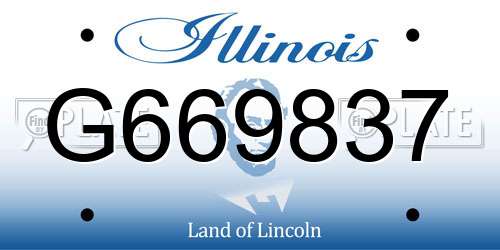 G669837 Illinois License Plate