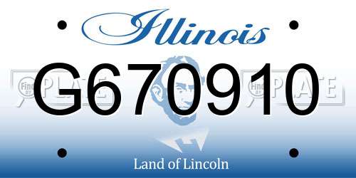G670910 Illinois License Plate