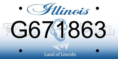 G671863 Illinois License Plate