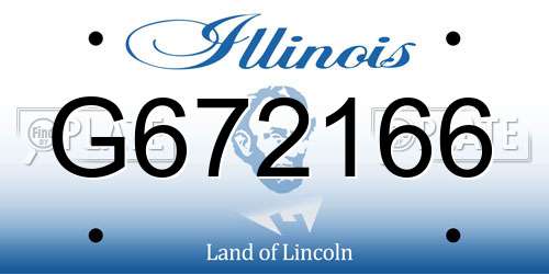 G672166 Illinois License Plate