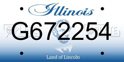 G672254 Illinois License Plate