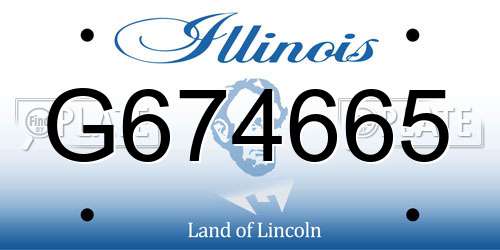 G674665 Illinois License Plate