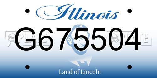 G675504 Illinois License Plate