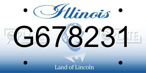 G678231 Illinois License Plate