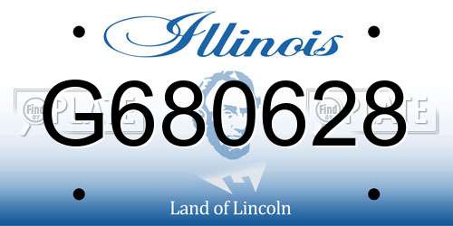 G680628 Illinois License Plate