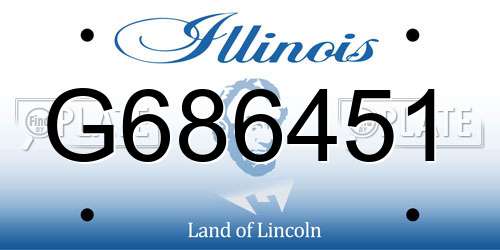 G686451 Illinois License Plate