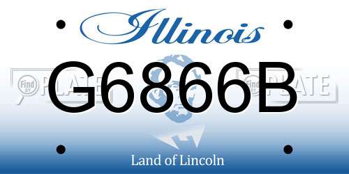 G6866B Illinois License Plate