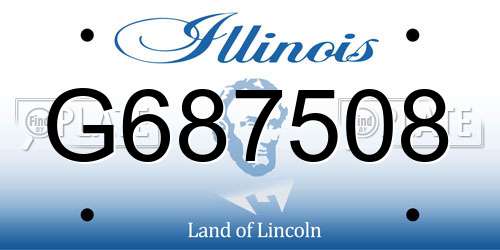 G687508 Illinois License Plate