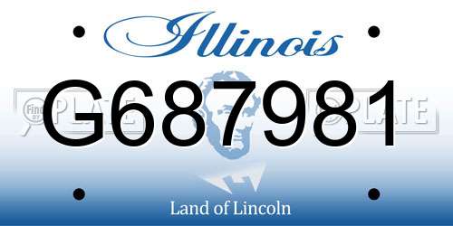 G687981 Illinois License Plate