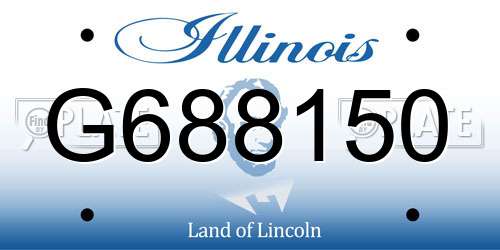 G688150 Illinois License Plate