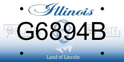 G6894B Illinois License Plate