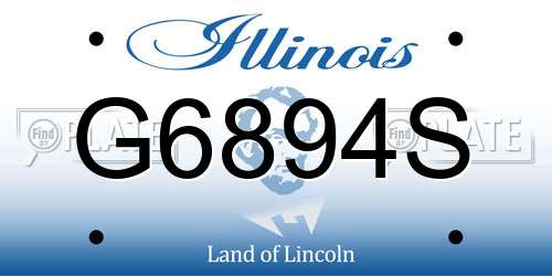G6894S Illinois License Plate