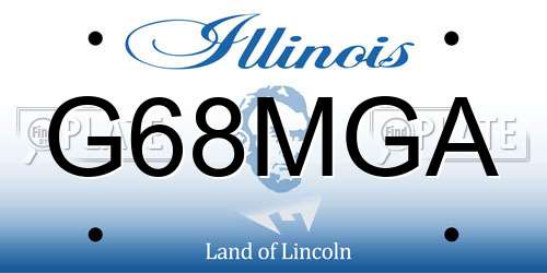 G68MGA Illinois License Plate