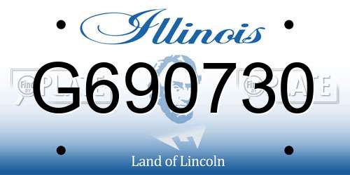 G690730 Illinois License Plate
