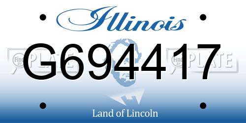 G694417 Illinois License Plate