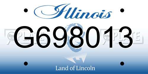 G698013 Illinois License Plate