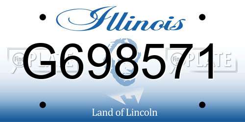 G698571 Illinois License Plate
