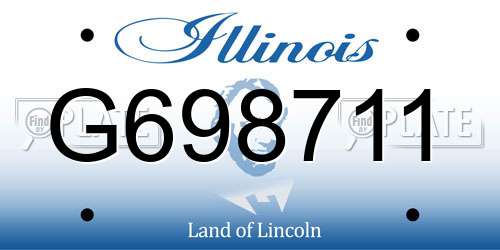 G698711 Illinois License Plate