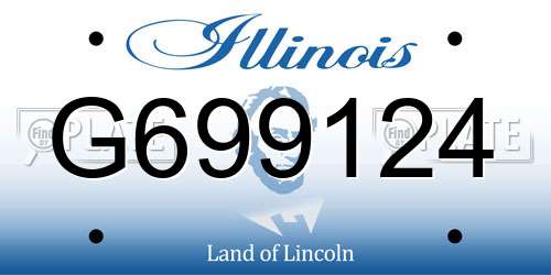 G699124 Illinois License Plate