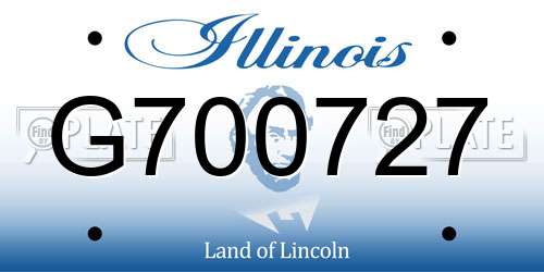 G700727 Illinois License Plate