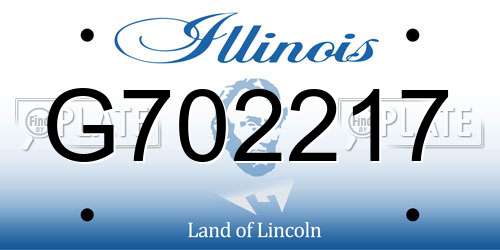 G702217 Illinois License Plate