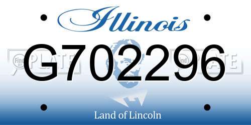 G702296 Illinois License Plate