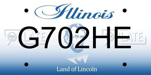 G702HE Illinois License Plate
