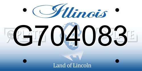 G704083 Illinois License Plate