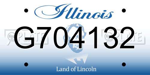G704132 Illinois License Plate