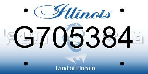 G705384 Illinois License Plate
