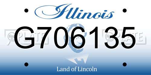 G706135 Illinois License Plate